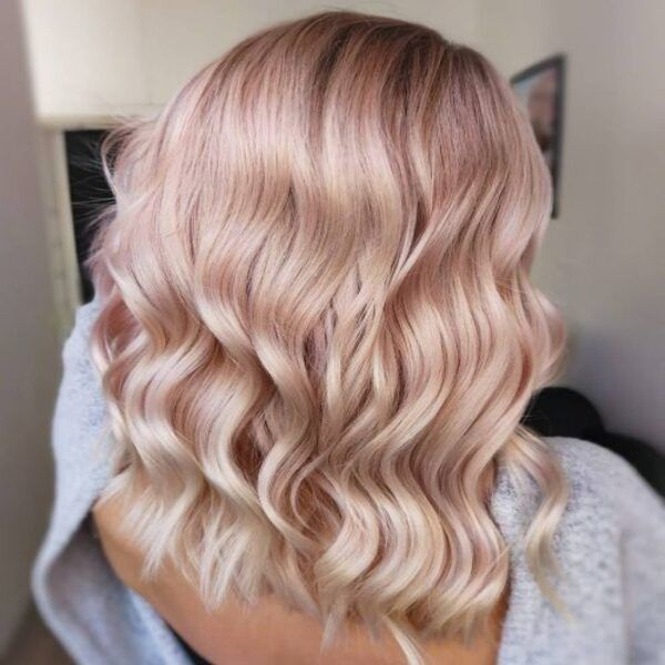 Pink Blonde Curly Hairstyle