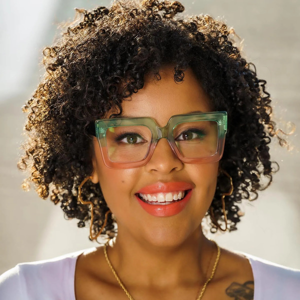 Afro Twist Out Style - a woman wearing an eyeglasses
