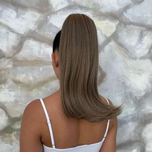 Drawstring Ponytail - A woman wearing a sexy top