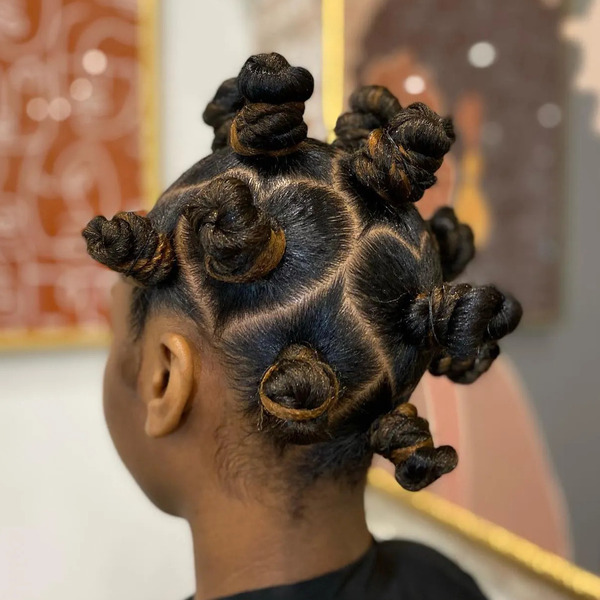 Large & Clean Bantu Knots - a woman in a back view