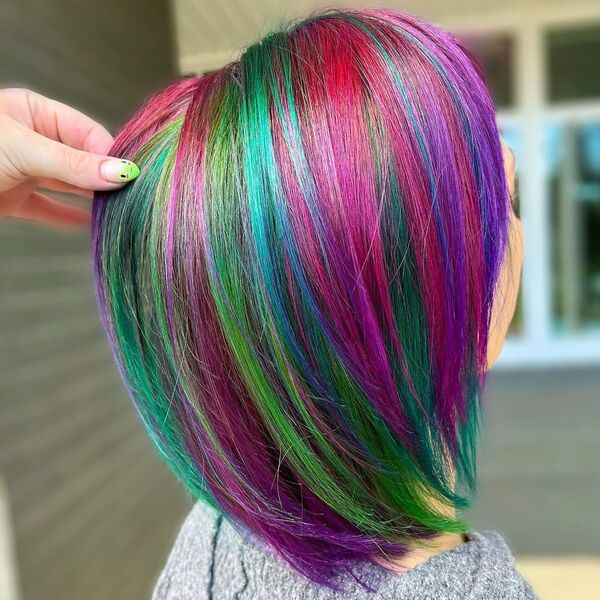multi colored pixie cut