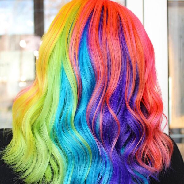 Ring Around the Rainbow Hair Color - A woman wearing a black cape