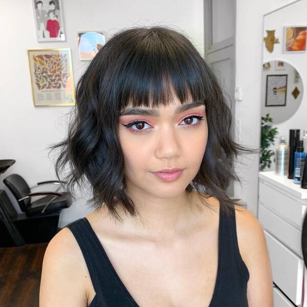 Short and Wavy Bob - a woman in a portrait
