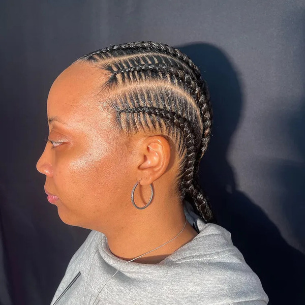 Stitch Braids Natural Hairstyles for Women - a woman in a side view