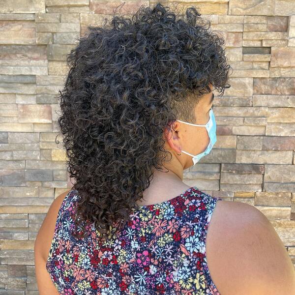 V Shape Mullet & Curls - a woman in a back view