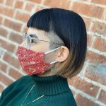 50 Best Undercut Hairstyles for Women in 2022 - a woman wearing a face mask