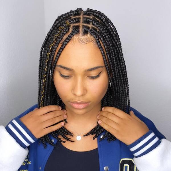 Bob Braids Hairstyle - woman wearing a jacket