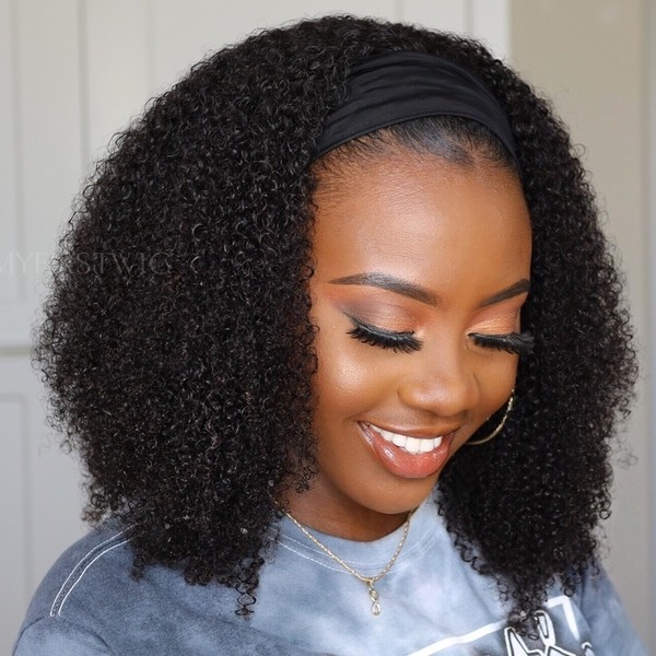 Bob Cut and Voluminous Curls with Hair Band - a woman wearing a shirt