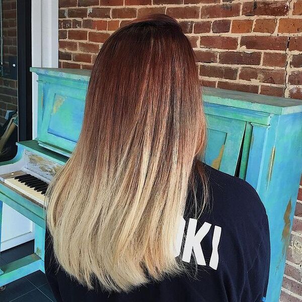 Creamy Coffee-Colored Ombre - a woman in a back view