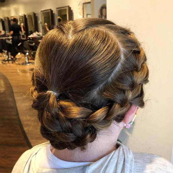 Cute Heart Shaped Updo - a girl in a back view