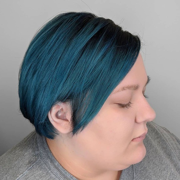 Denim Stardust in Short Hair - a woman in a side view