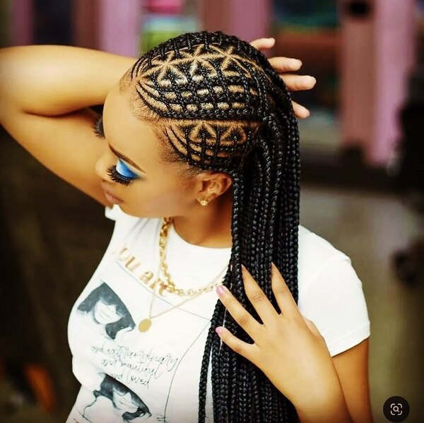 Elegant Style Lemonade Braids - a woman wearing a white shirt