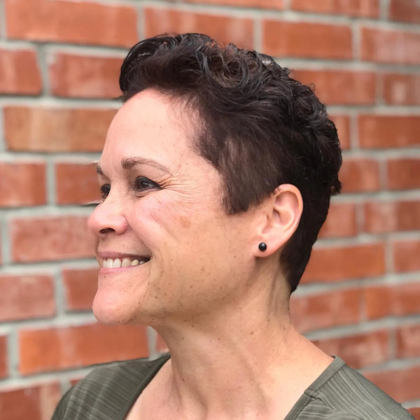 Fresh-Look Pixie Haircuts for Older Women - a woman in a side view