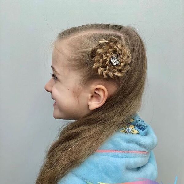 Hair-In Flower Style - a girl in a side view