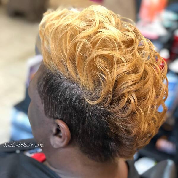 Hawk Style and Blonde - a woman in a side view