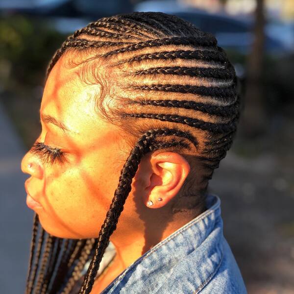 Lemonade Long Side Braided Tendrils - a woman in a side view