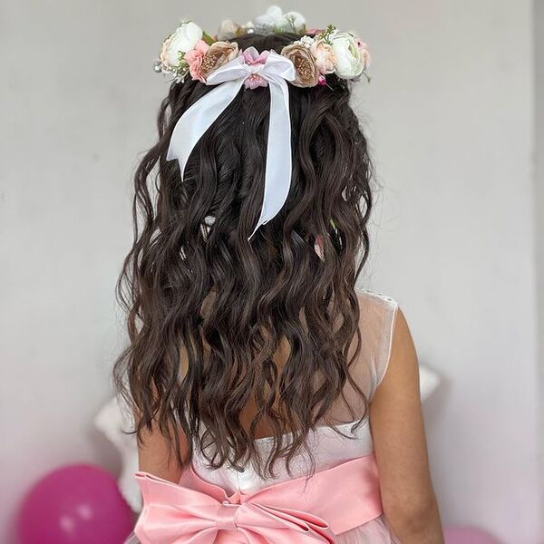 Little Beach Waves and Headdress - a girl wearing a dress