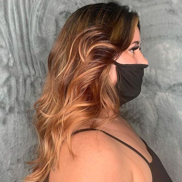 Messy Balayage Hairstyle - a woman in a side view