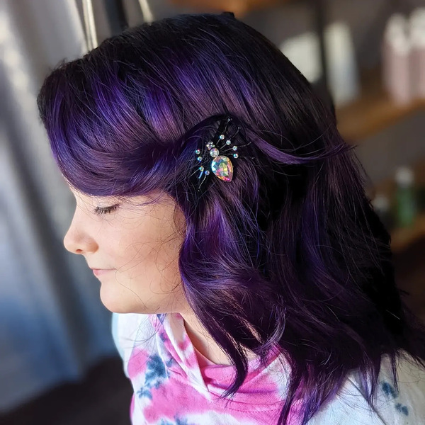 Midnight Purple for Medium Hair - a woman in a side view
