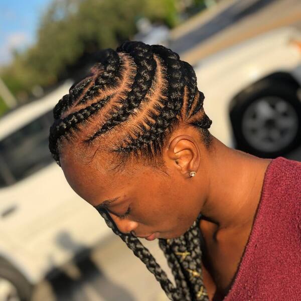 Perfect Curve Lines in Lemonade Braids - a woman in a side view