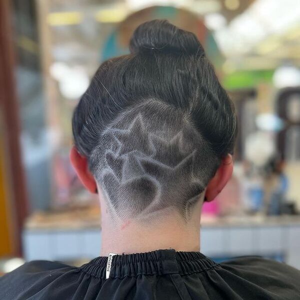 Pop Star Style Undercut - a woman in a back view