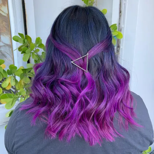 Purple and Magenta Color Melt - a woman in a back view