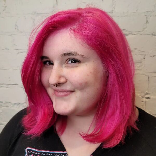 Short Hair with Candy Cupid Hair - a woman wearing a black shirt