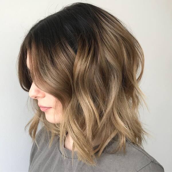 Short Ombre Hair - a woman in a side view