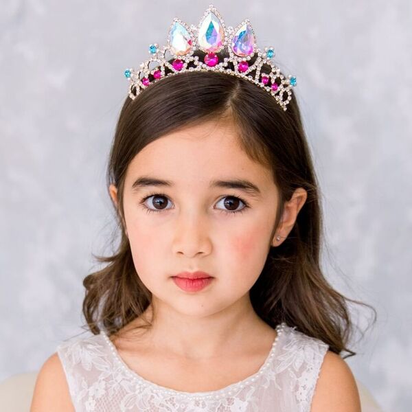 Simple Hair with Fairytale Crown - a girl wearing a white dress