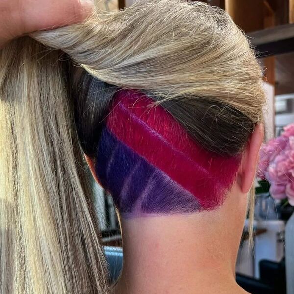 Styled and Dyed Undercut - a woman in a back view