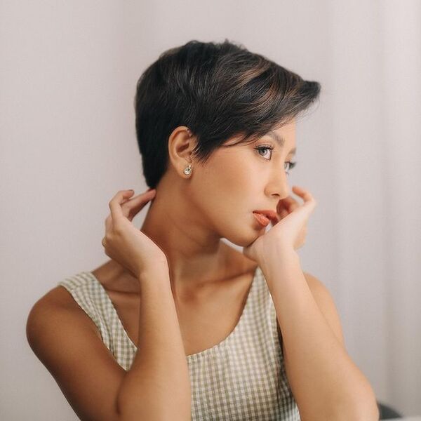 Subtle Highlights and a Fresh Cut - a woman wearing a dress