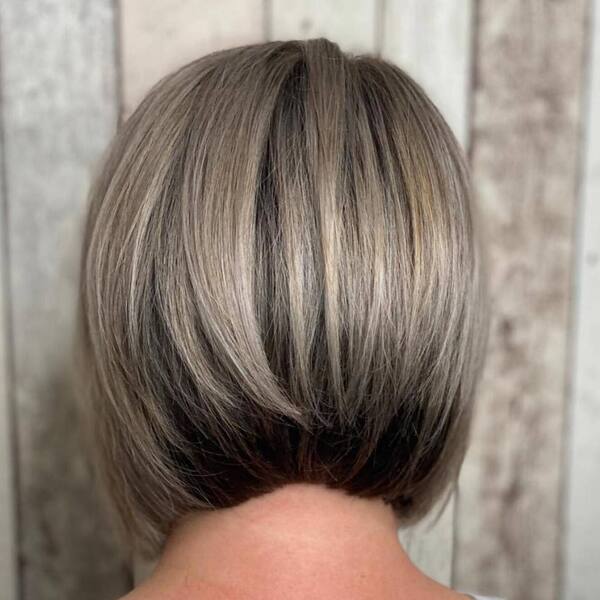 Textured Graduated Bob Cut - a woman in a back view