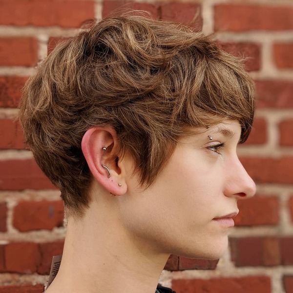 The Tousled Pixie Haircut - a woman in a side view