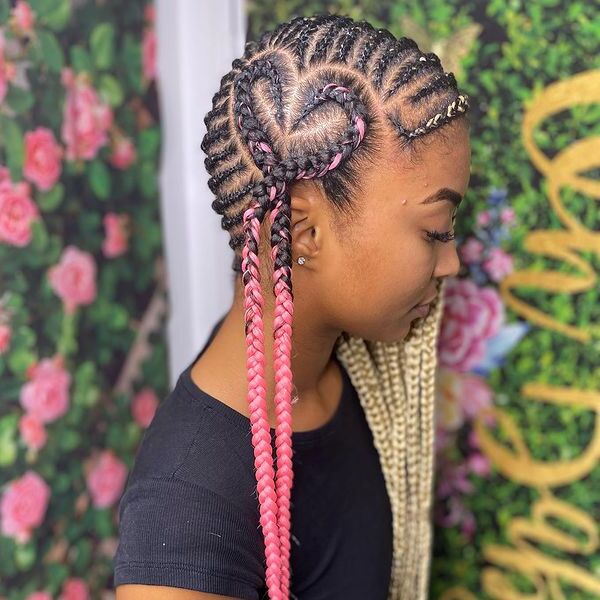 Two-Toned Lemonade Braids - a woman wearing a black blouse