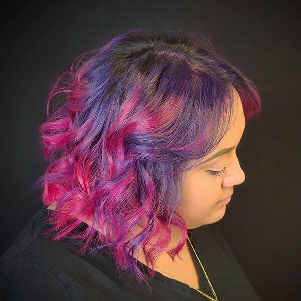 Unicorn Vibes Hairstyle - a woman wearing a black shirt