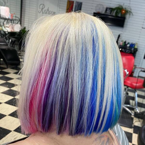 Vivid Colors Peek-a-Boo in Bob Cut - a woman in aback view