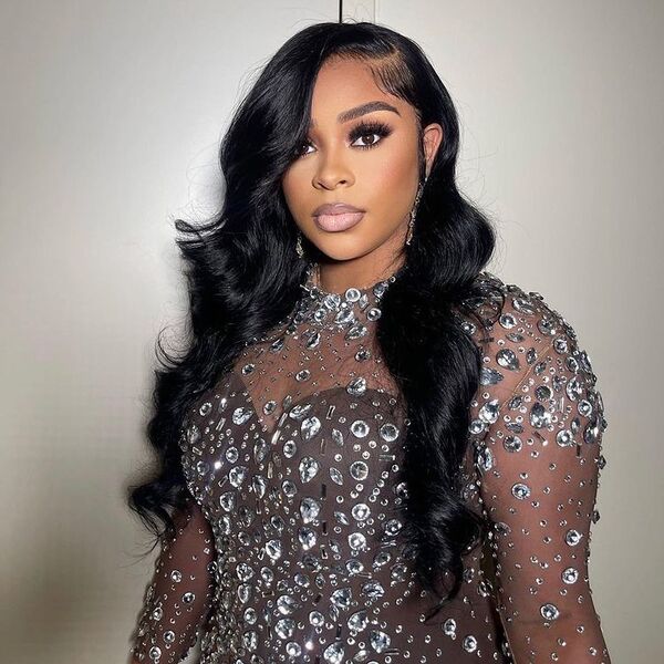 Lace Front Wig Weave Hairstyle - a woman wearing gown with diamonds