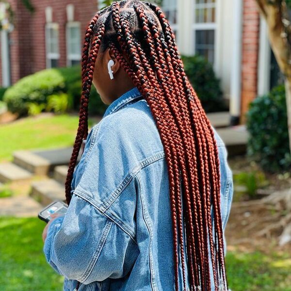 A woman wearing denim jacket