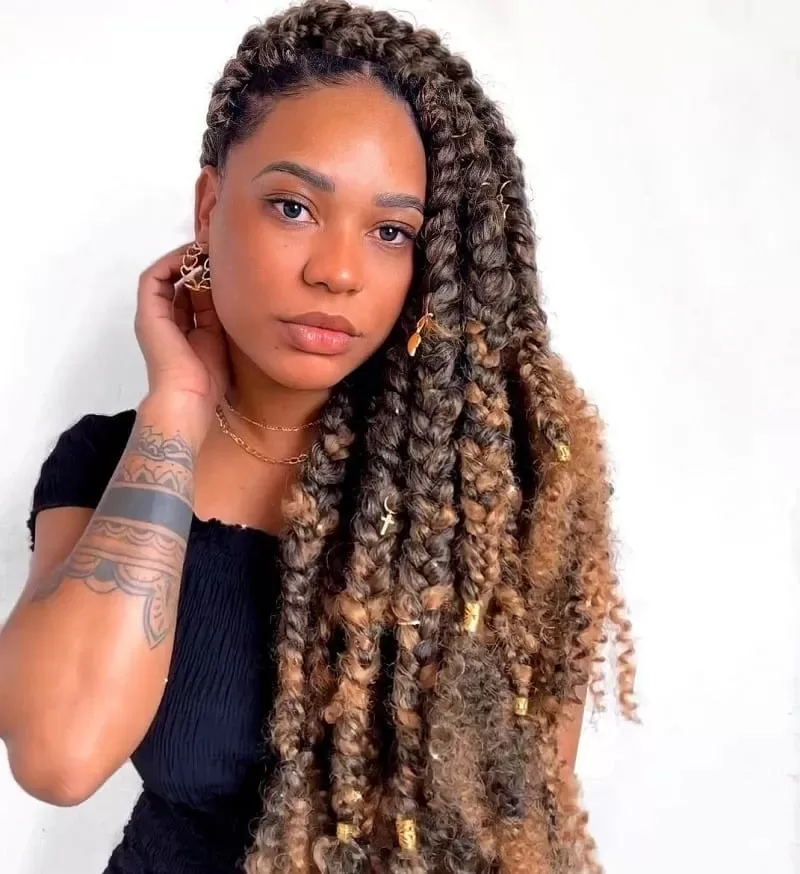 
48.-Jumbo-Curly-Box-Braids-on-Ombre-Hair-