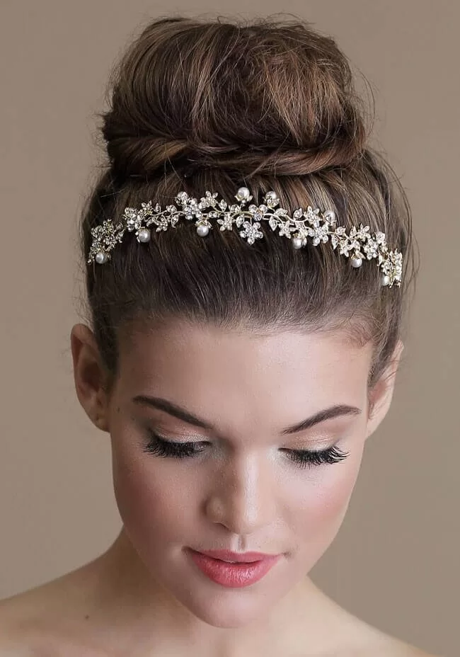 2.-Updo-Bun-Hairstyle-with-Head-Band