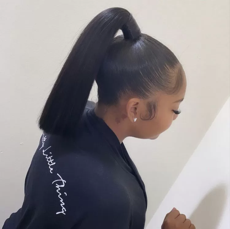 18. Smooth Blunt Cut Ponytail With Weave  